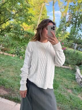 J.Crew Cotton Cable Knit Sweater